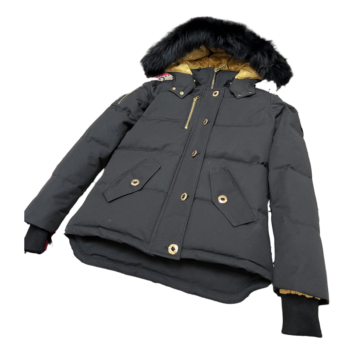 Moose Knuckles Gold 3Q Fur-Trim Hooded Puffer Jacket – Black | Canadian Down
