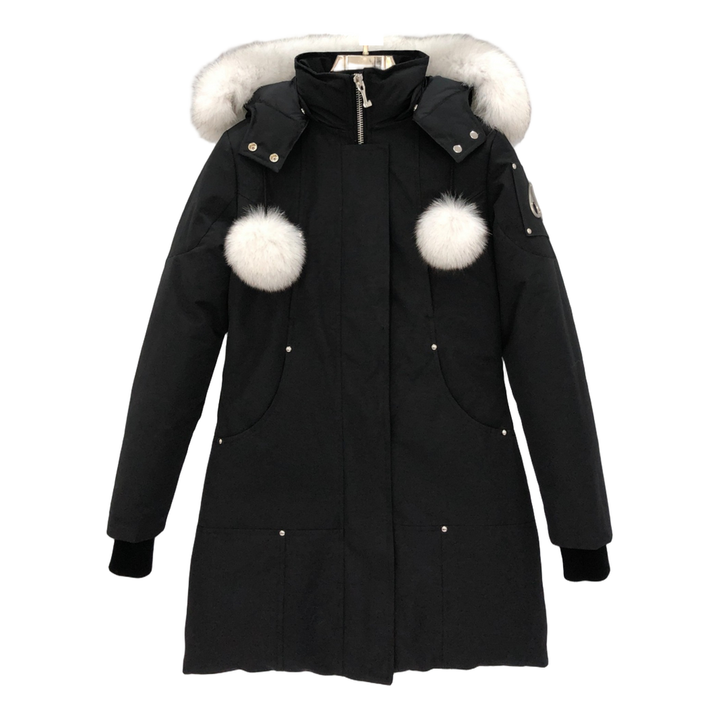 Moose Knuckles Stirling Parka – White Fur Trim | Pom-Pom Signature