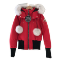 Moose Knuckles Debbie Fur-Trim Bomber Jacket | Coyote Fur Collar