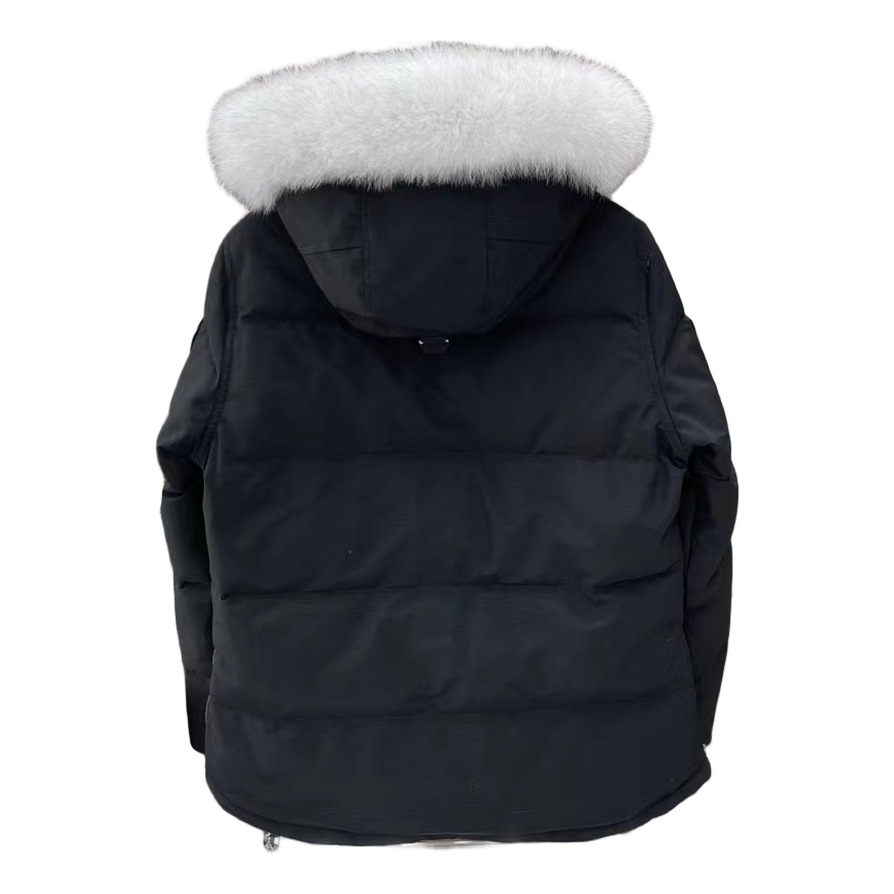 Moose Knuckles Chest-Zip Fur-Trim Hooded Puffer Jacket | Coyote Fur Hood