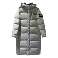 The North Face Color-Block Hooded Long Puffer Coat | Grey | Premium Down