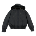 Moose Knuckles Gold Ballistic Fur-Trim Bomber – Black | Canadian Down