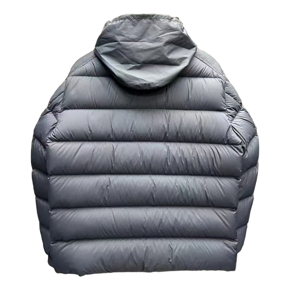 Moncler Tricolour Sleeve-Band Stand-Collar Puffer Jacket – Navy | Premium Down