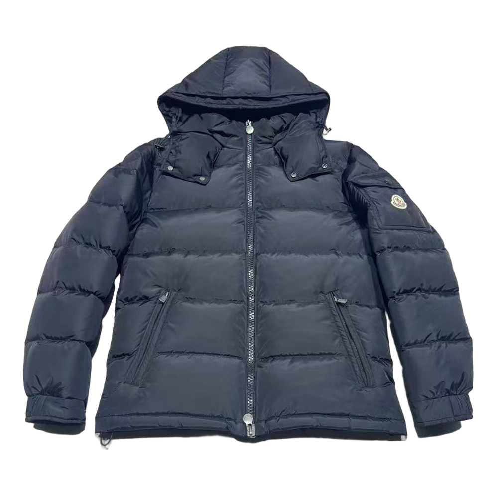 Moncler Sleeve-Pocket Hooded Puffer Jacket – Navy | Premium Down