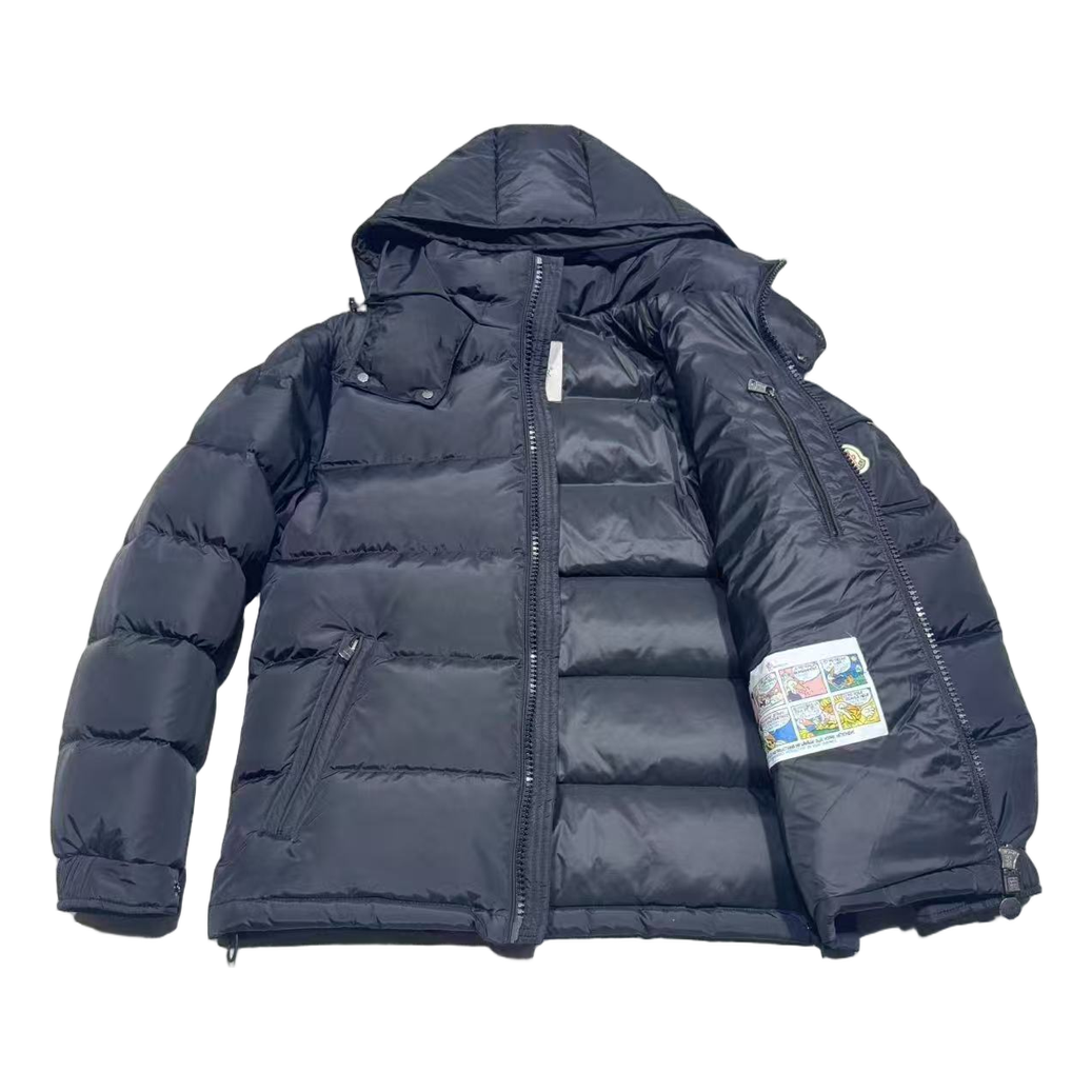Moncler Sleeve-Pocket Hooded Puffer Jacket – Navy | Premium Down