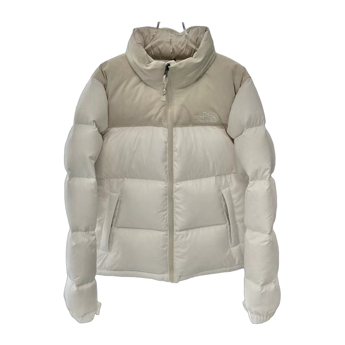 The North Face Stand-Collar Cropped Puffer Jacket – Cream
