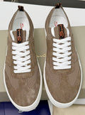 Santoni Taupe Brown Low-Top Sneakers