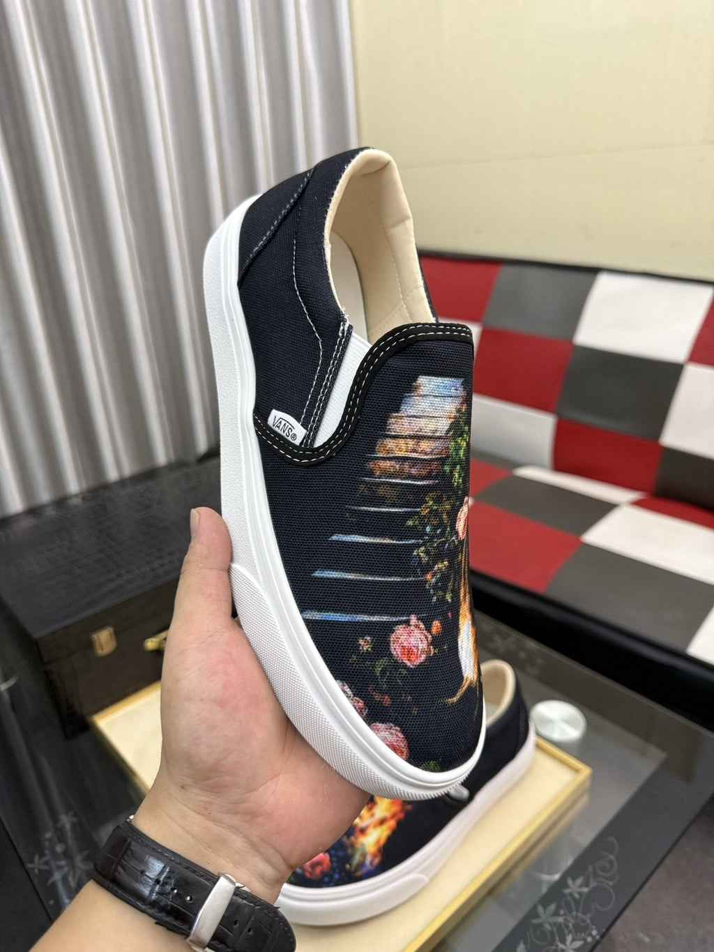 Vans Floral Flame Slip-On Shoes