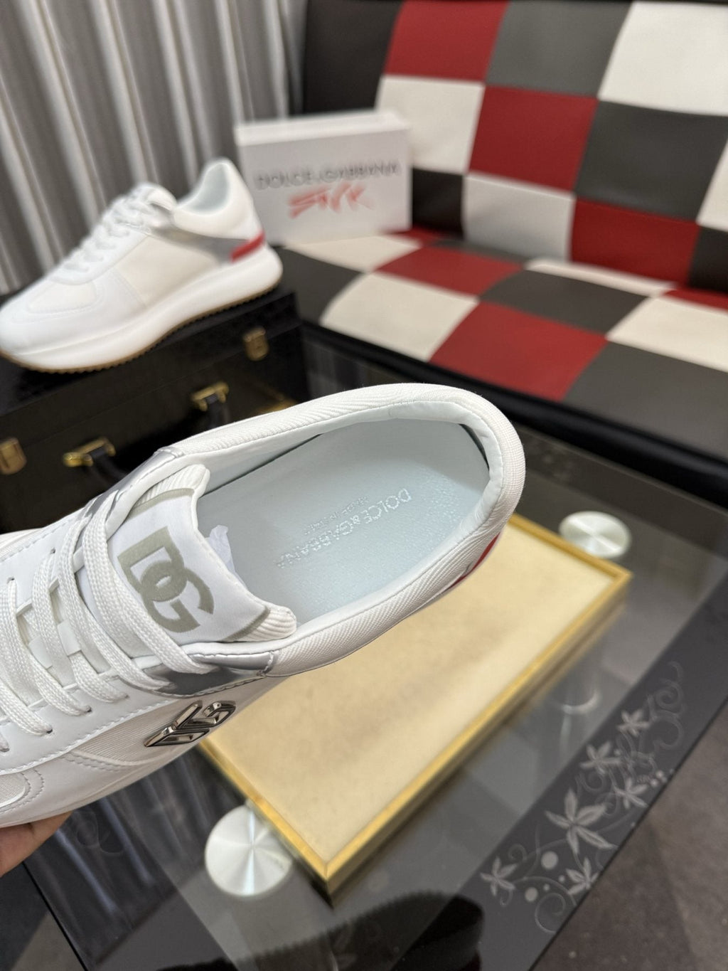 Dolce & Gabbana White Accent Low-Top Sneakers