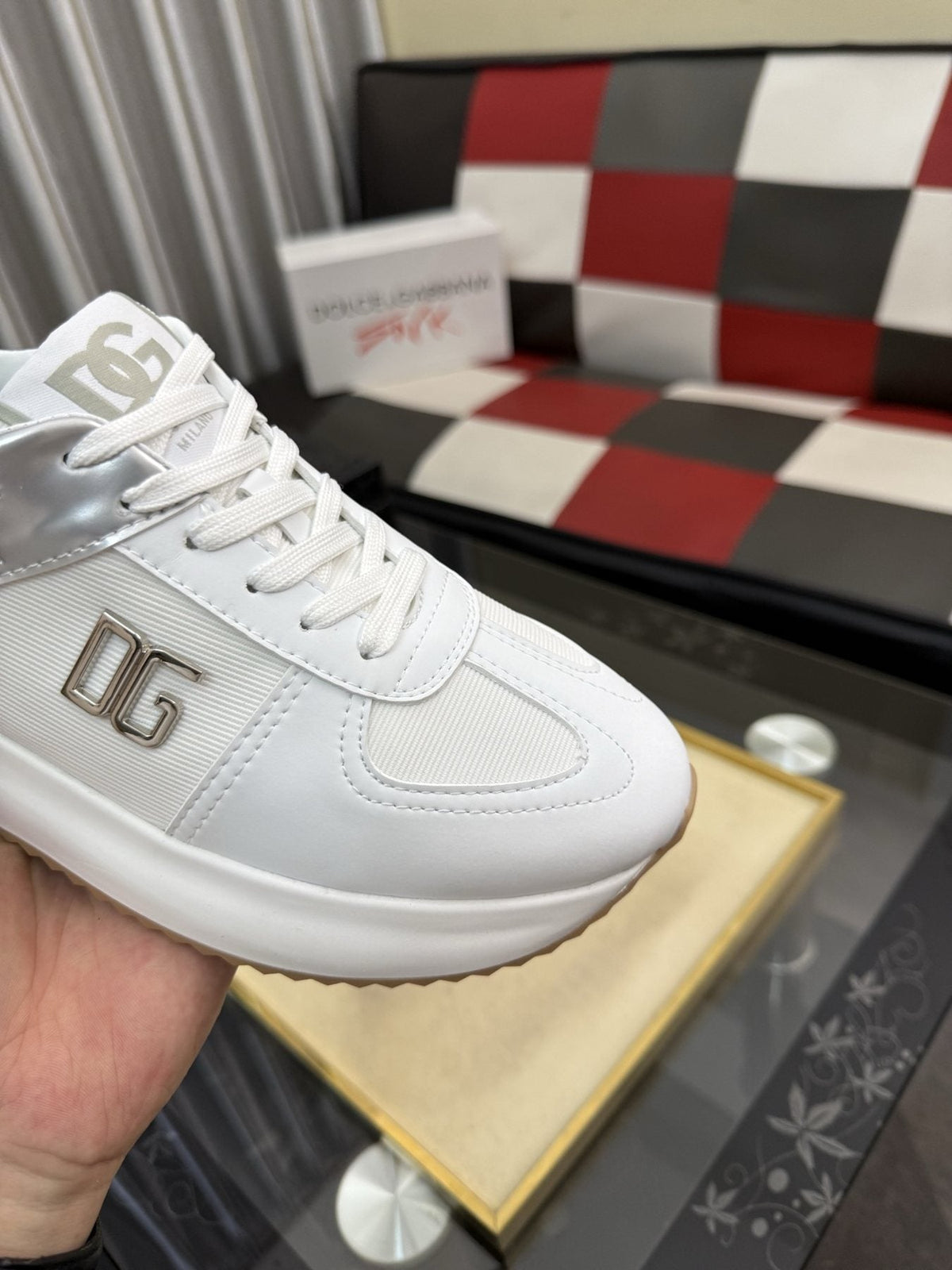 Dolce & Gabbana White Accent Low-Top Sneakers