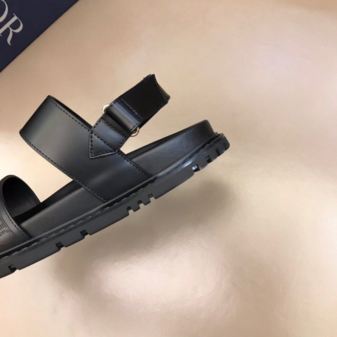 Dior Men's Black Two-Strap Slingback Sandals