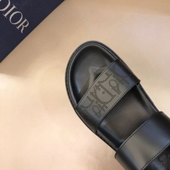 Dior Men's Black Two-Strap Slingback Sandals