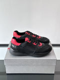 Prada Men's Low-Top Leather Sneakers - Rounded Toe