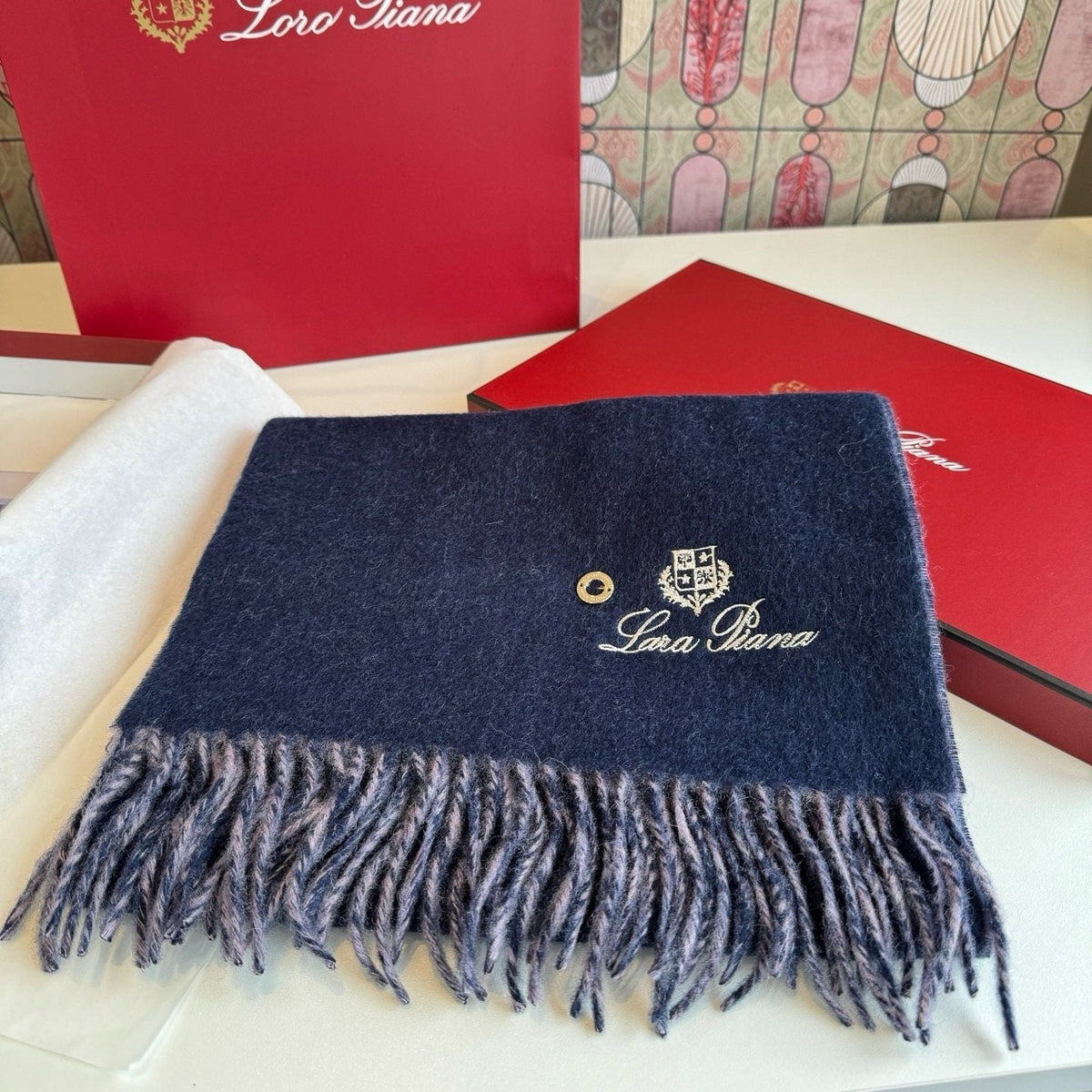 Loro Piana Reversible Fringed Scarf