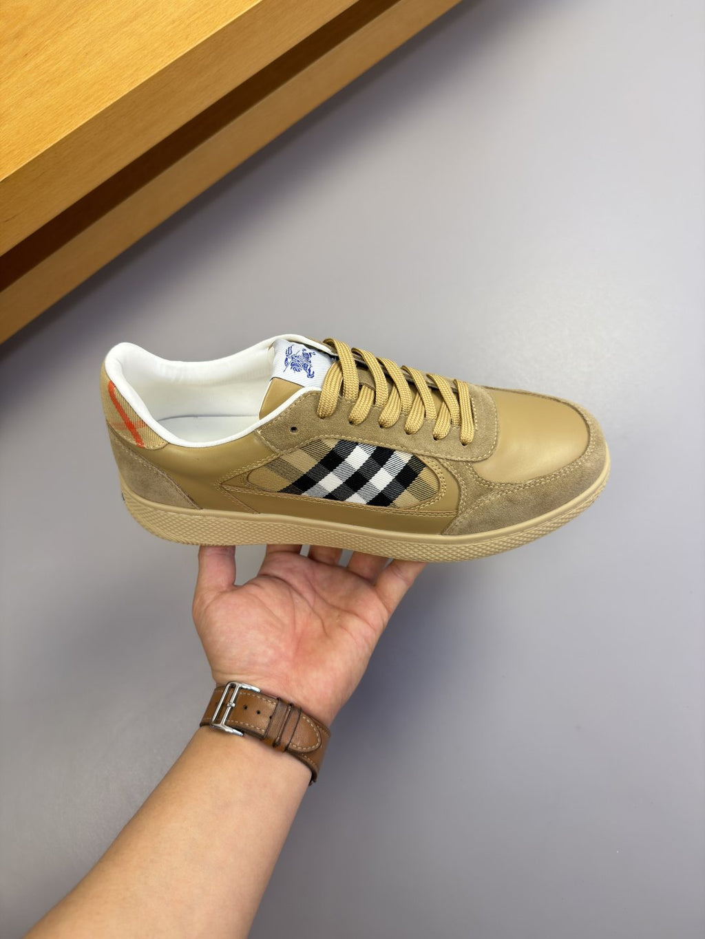 Burberry Check-Panel Low-Top Sneakers