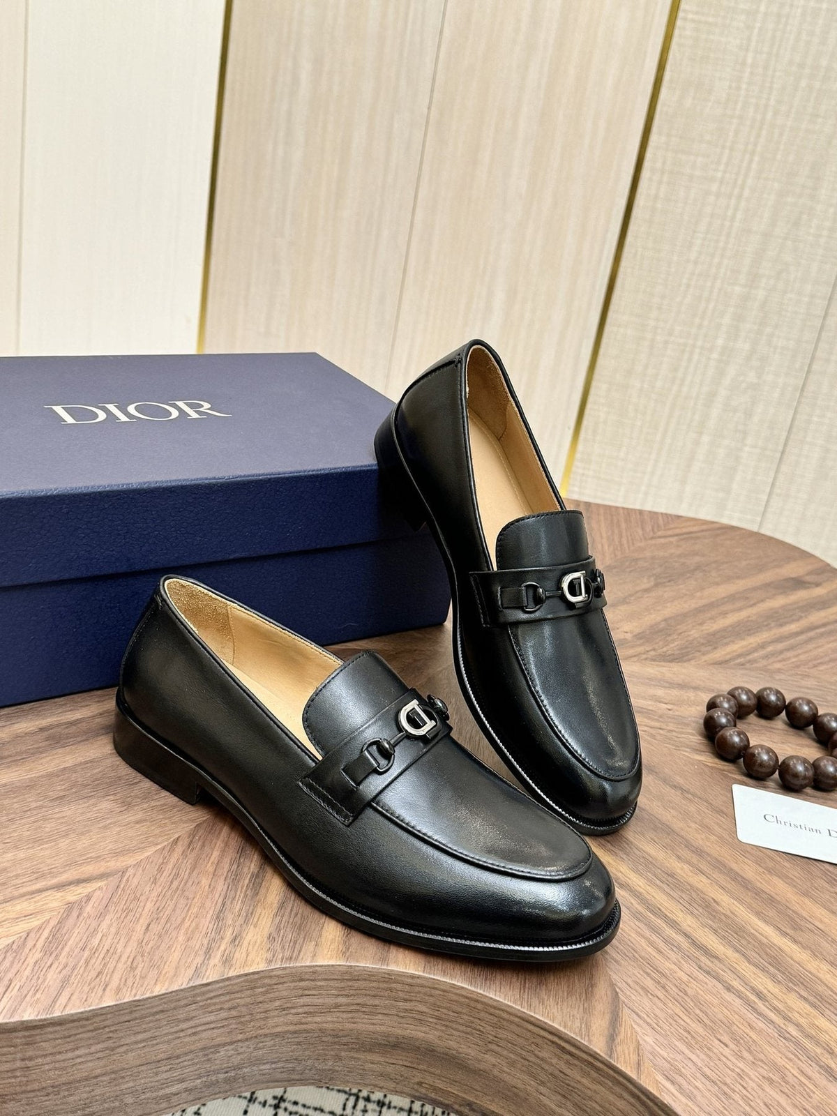 Dior Black Buckle Loafers - Black Leather Upper