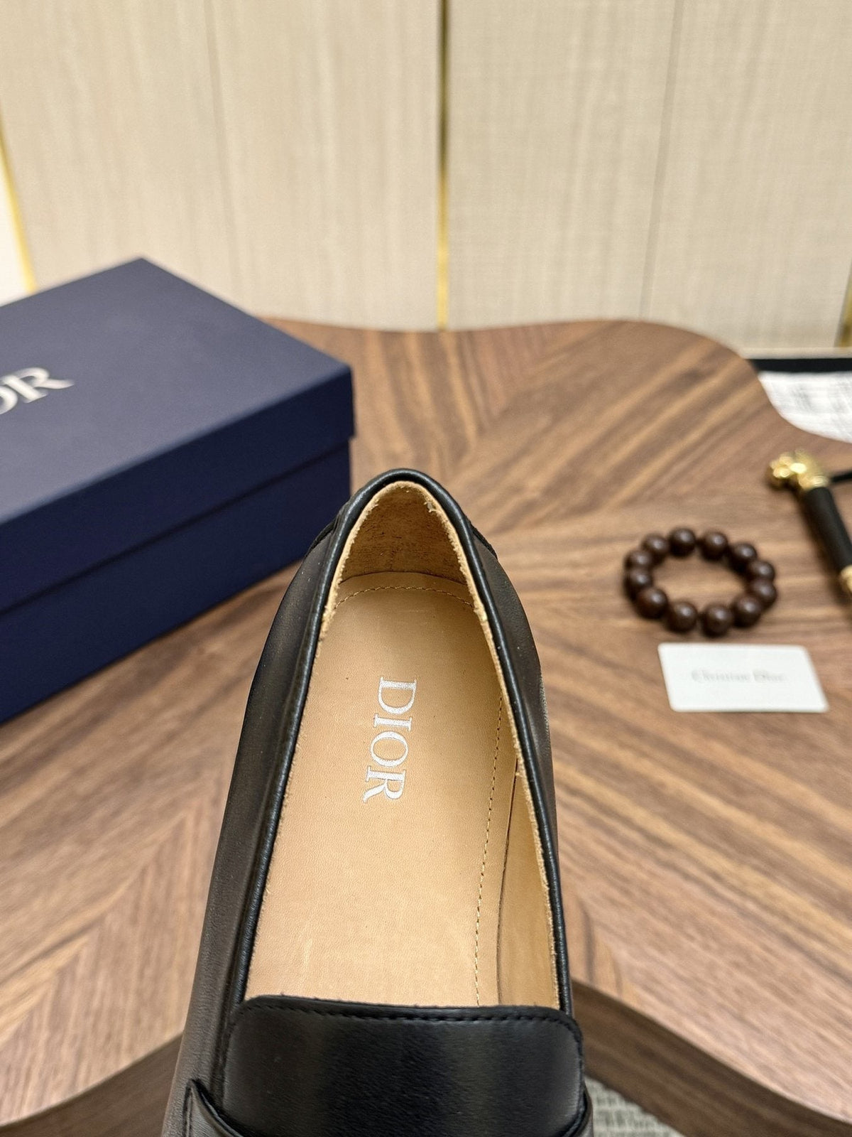 Dior Black Buckle Loafers - Black Leather Upper