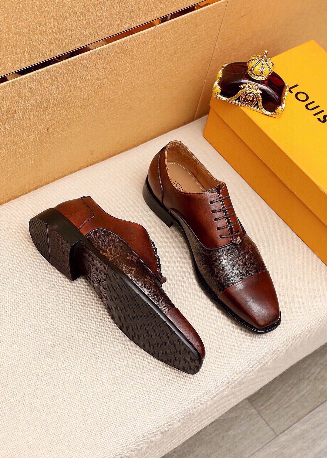 Louis Vuitton Men's Monogram Lace-Up Dress Shoes