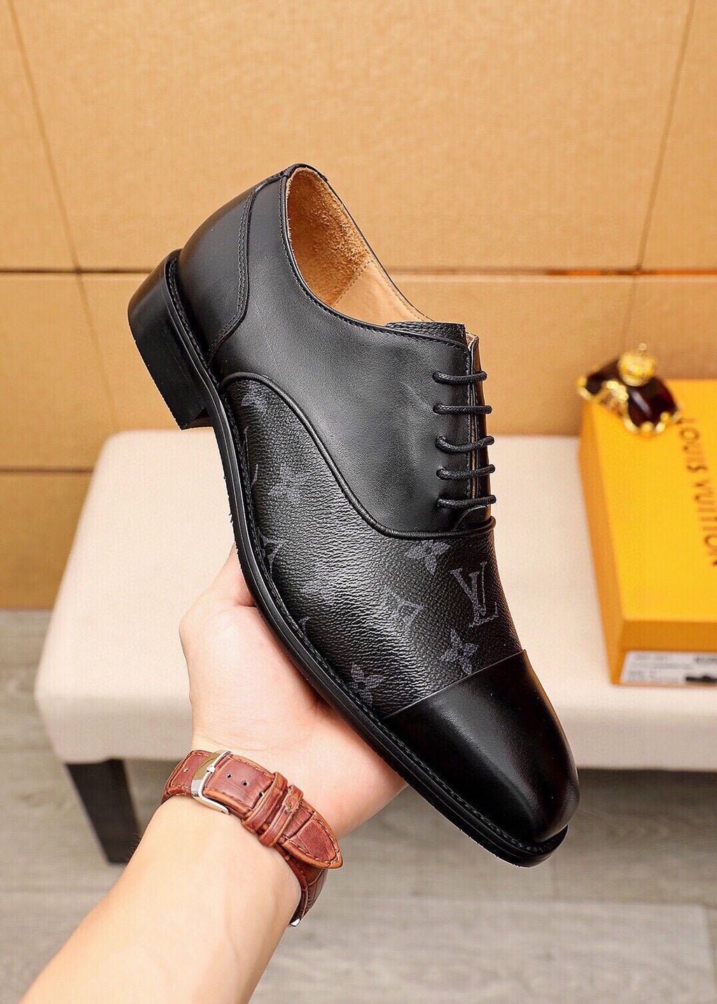 Louis Vuitton Men's Monogram Lace-Up Dress Shoes
