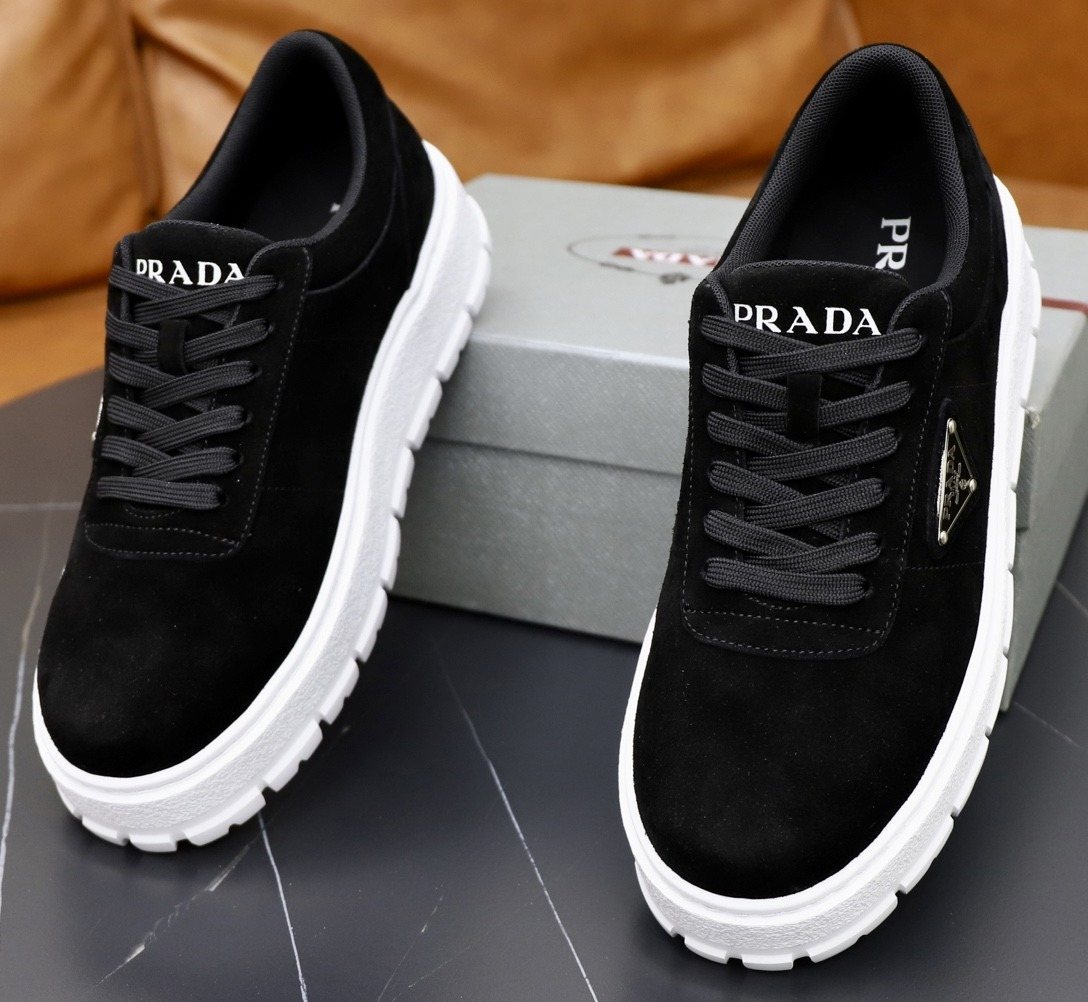 Prada Paneled Chunky-Sole Sneakers