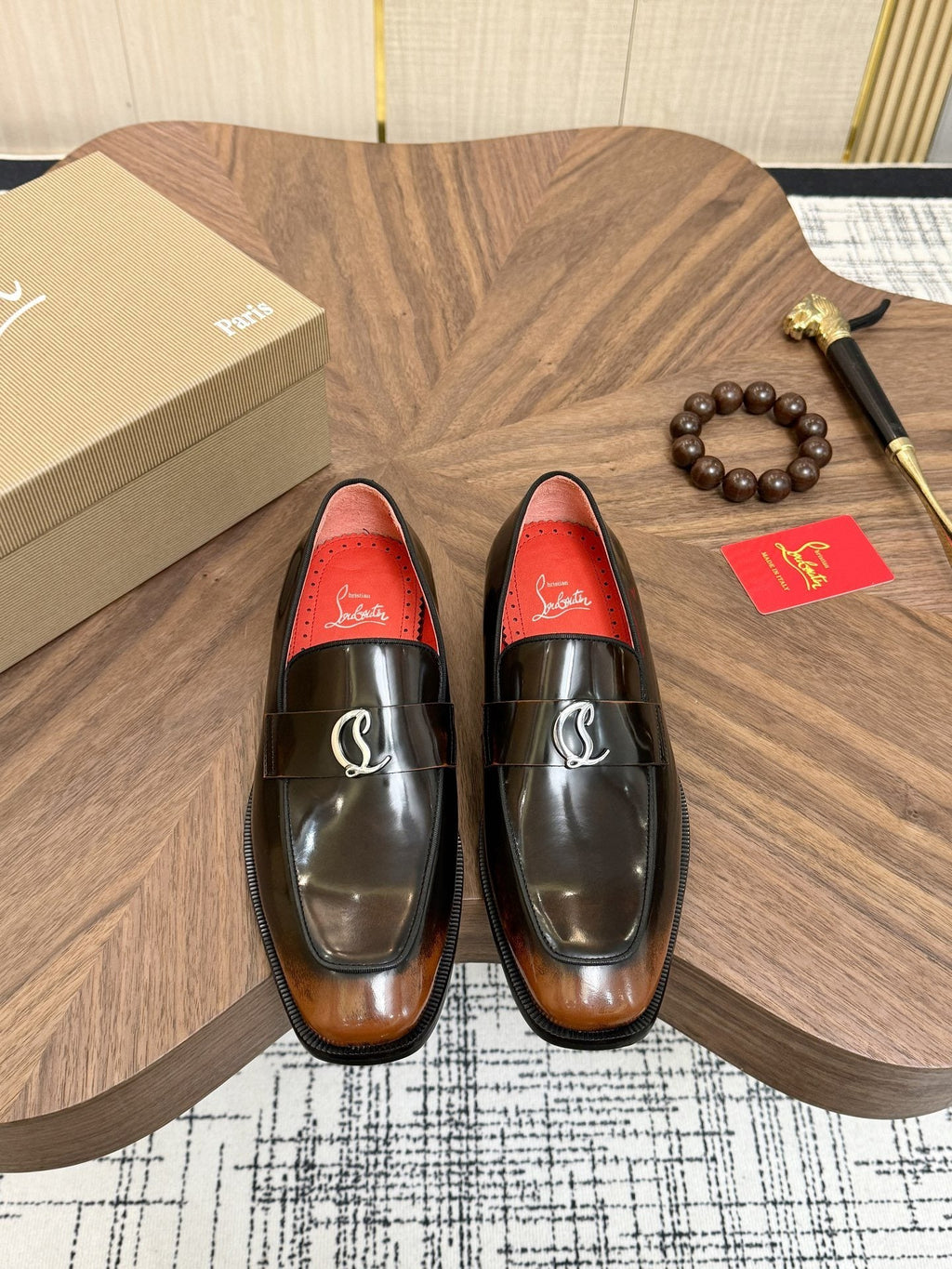 Christian Louboutin Black Hardware Loafers
