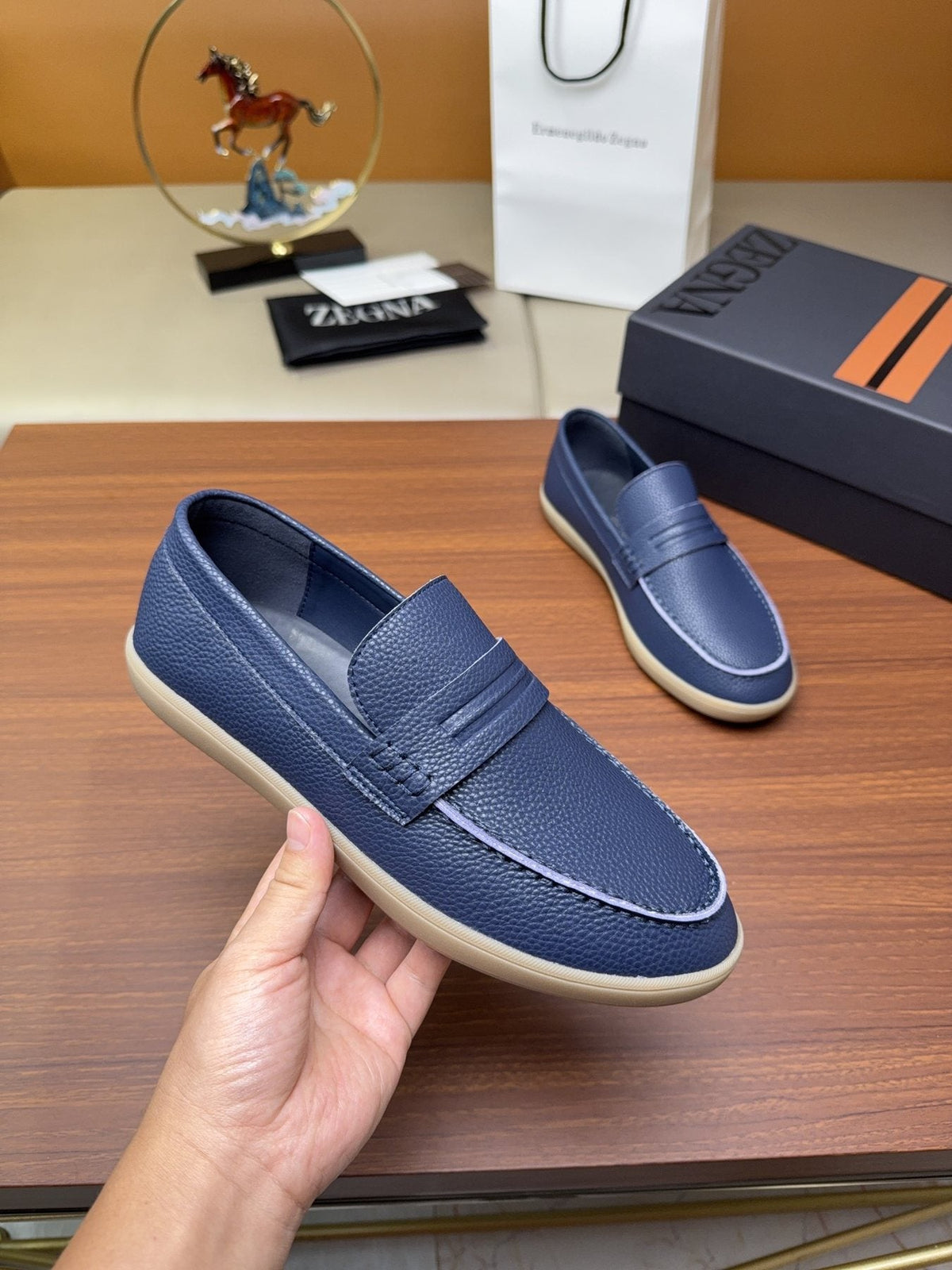 Zegna Men's Textured Slip-On Loafers