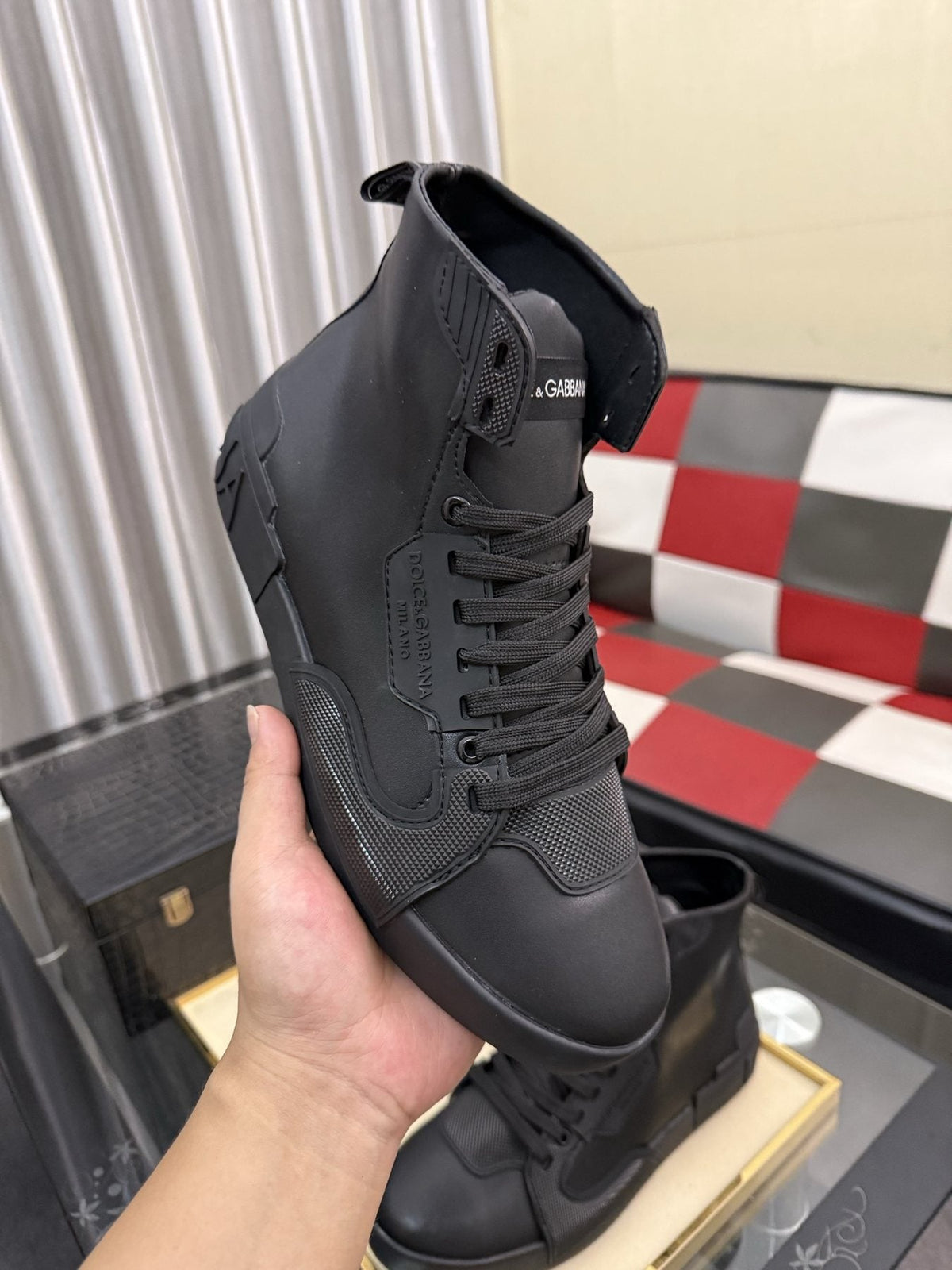 Dolce & Gabbana Paneled High-Top Sneakers