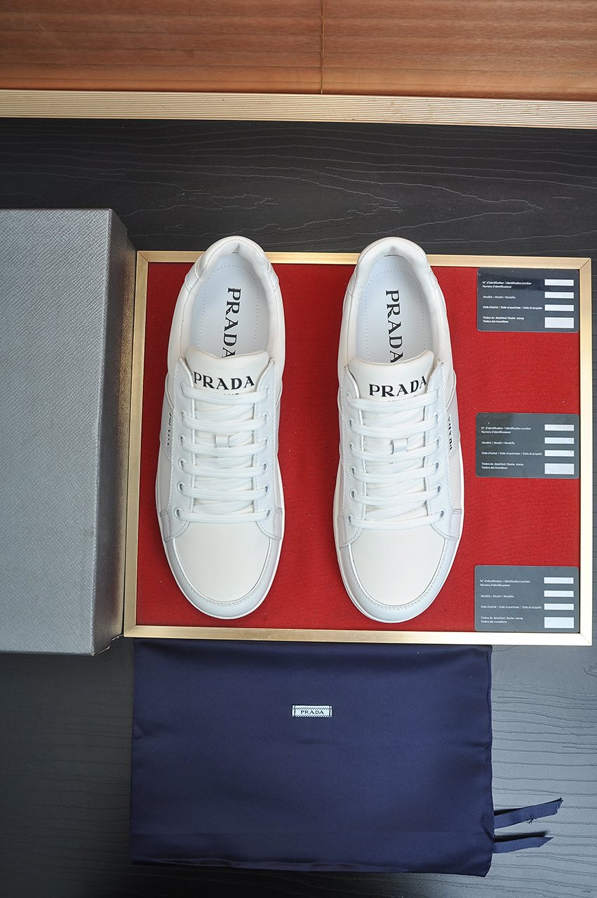 Prada Low-Top Leather Sneakers