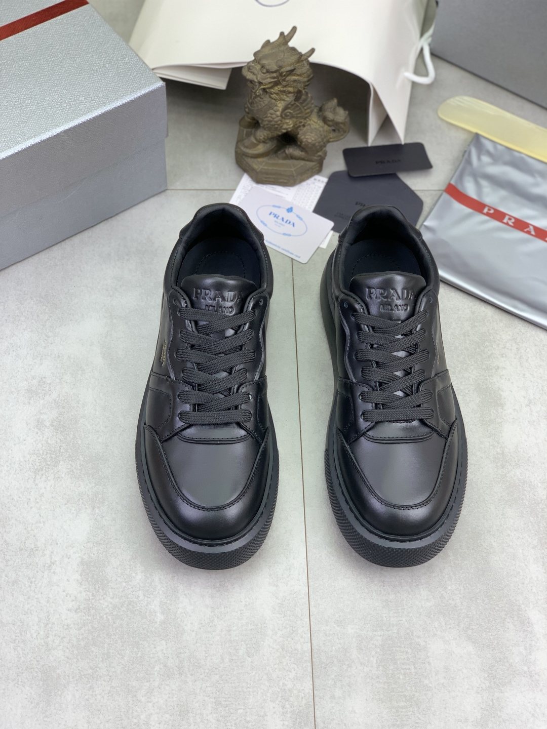 Prada Paneled Low-Top Sneakers