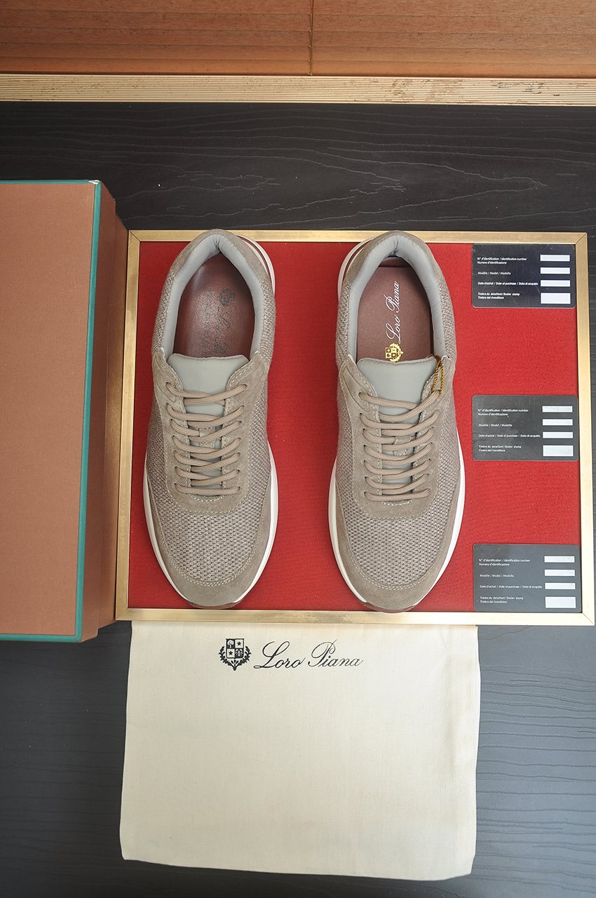 Loro Piana Textured Lace-Up Sneakers