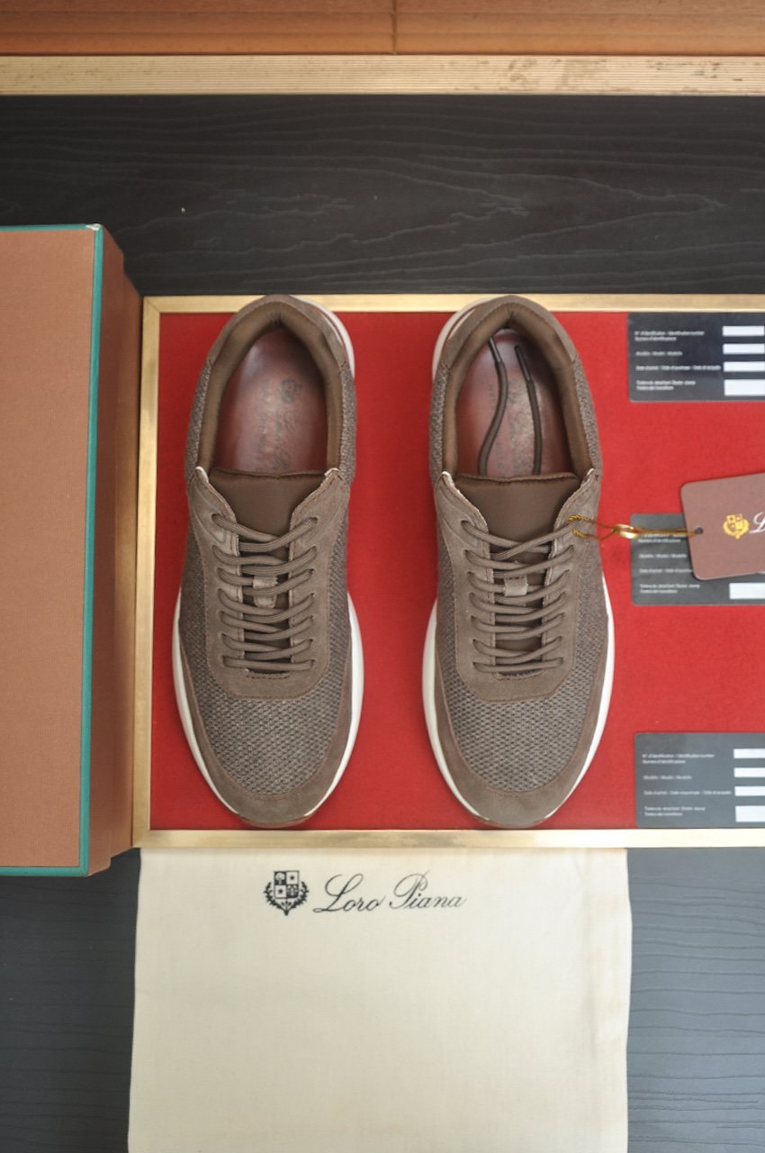 Loro Piana Textured Lace-Up Sneakers