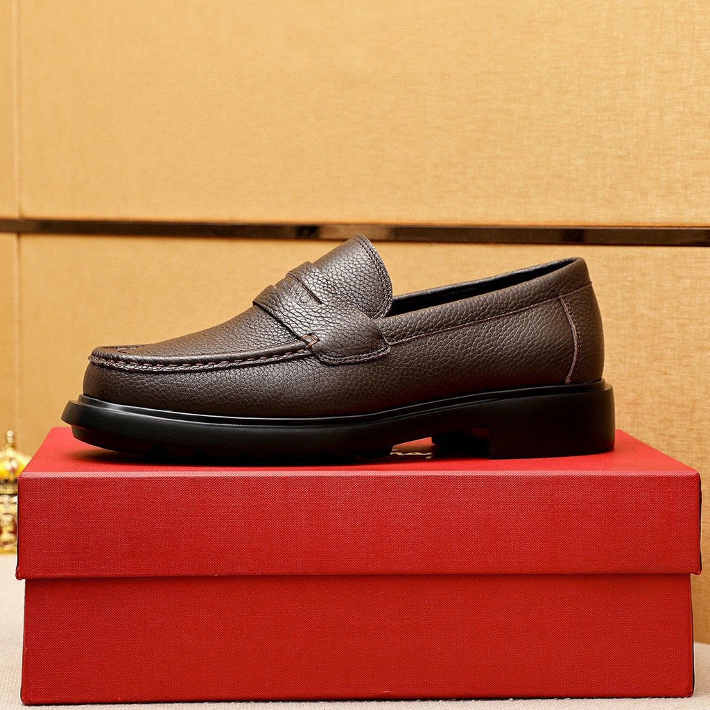 Ferragamo Textured Slip-On Loafers