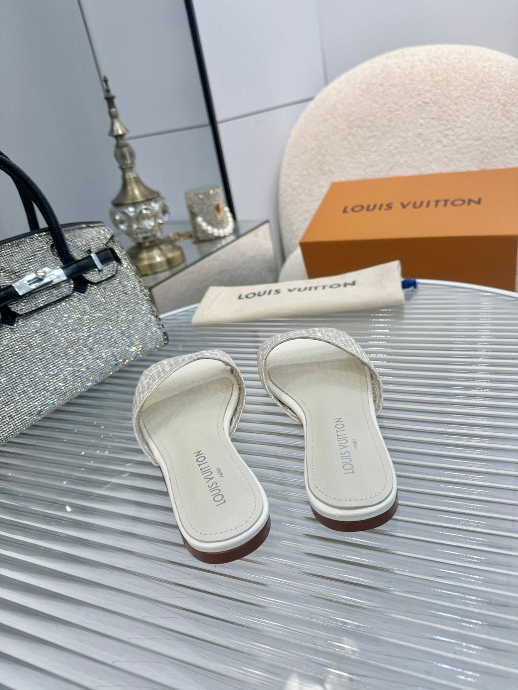 Louis Vuitton Woven Open-Toe Slide Sandals