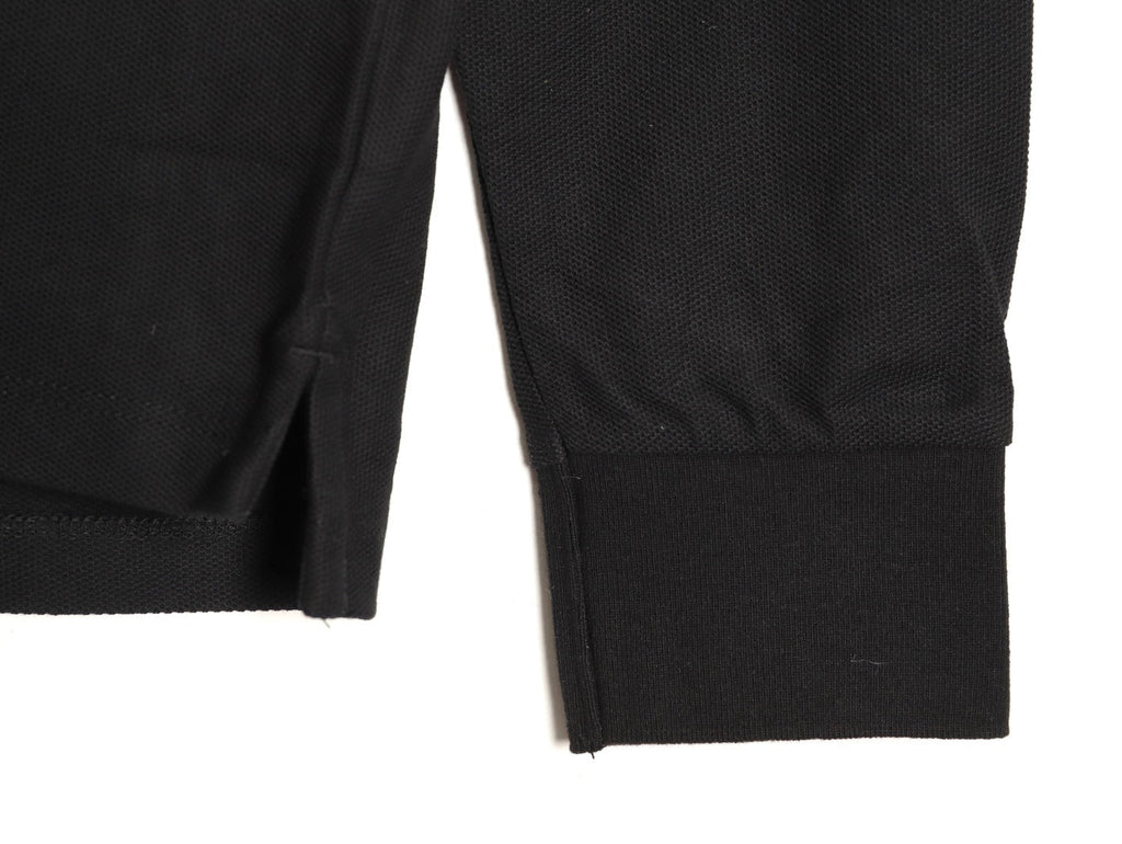 Burberry TB Embroidered Long-Sleeve Polo Shirt - Black