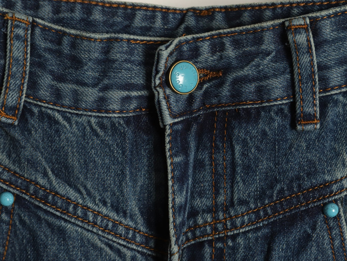 Louis Vuitton Back-Pocket Emblem Jeans - Blue