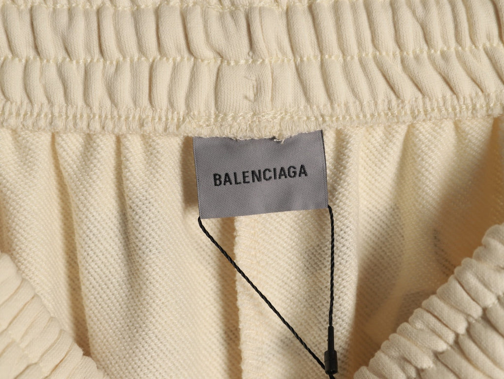 Balenciaga Tattoo-Style Graphic Wide-Leg Trousers - Cream
