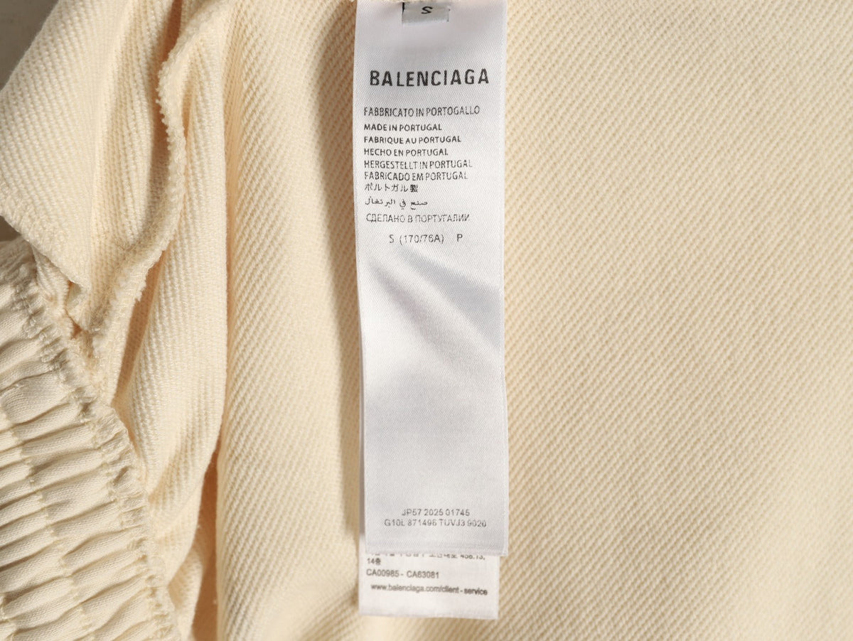 Balenciaga Tattoo-Style Graphic Wide-Leg Trousers - Cream